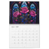 Calendrier Flore Rose en verre satiné (Mar 2027)
