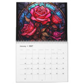 Calendrier Flore Rose en verre satiné (Jan 2027)