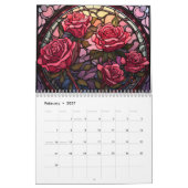 Calendrier Flore Rose en verre satiné (Feb 2027)