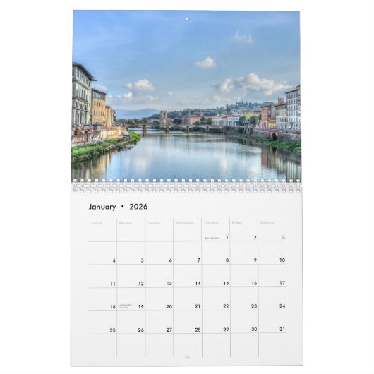 Calendrier Florence 2025 (Jan 2026)