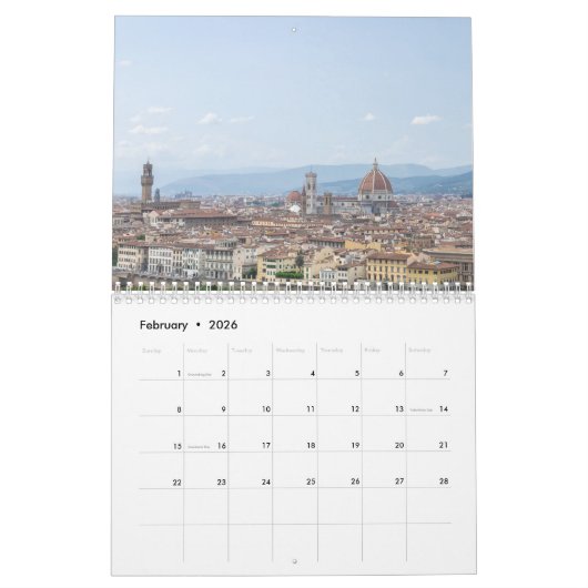 Calendrier Florence 2026 (Feb 2026)