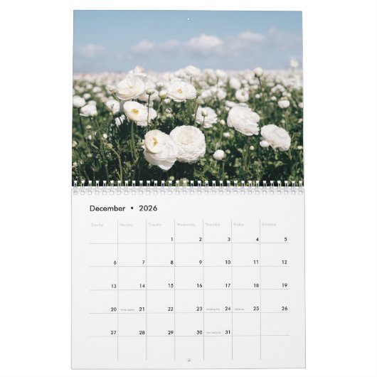 Calendrier Flower Calendar 2026 (Dec 2026)