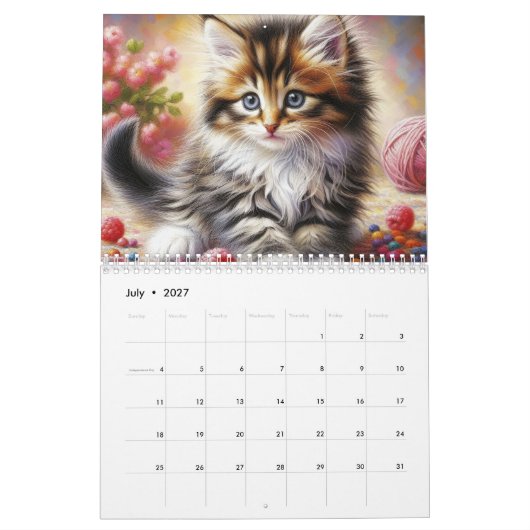 Calendrier Fluffy Cute Kittens (Jul 2027)