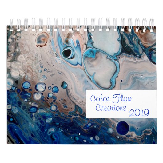 Calendrier Fluide Acrylique Peintures Abstraites Art moderne (Protection)