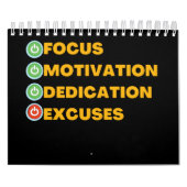 Calendrier Focus Motivation Dedication Excuses (Protection)