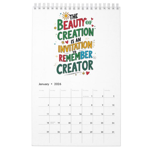 Calendrier Foi et Réflexion - Création Inspirante (Jan 2026)