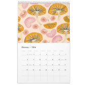 Calendrier Folk Art Floral | Scandinavian Orange Flower Wall (Feb 2026)