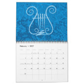Calendrier Fond de lyre bleue (Feb 2027)