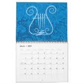 Calendrier Fond de lyre bleue (Mar 2027)