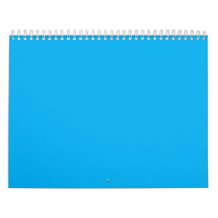 Calendrier Fond uni bleu azur – Modèle minimaliste