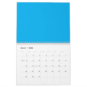 Calendrier Fond uni bleu cyan Style minimaliste d'été