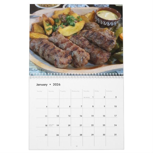 Calendrier Food 2026 calendar (Jan 2026)