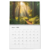 Calendrier Forêt d'automne avec poutres de soleil (Mar 2026)