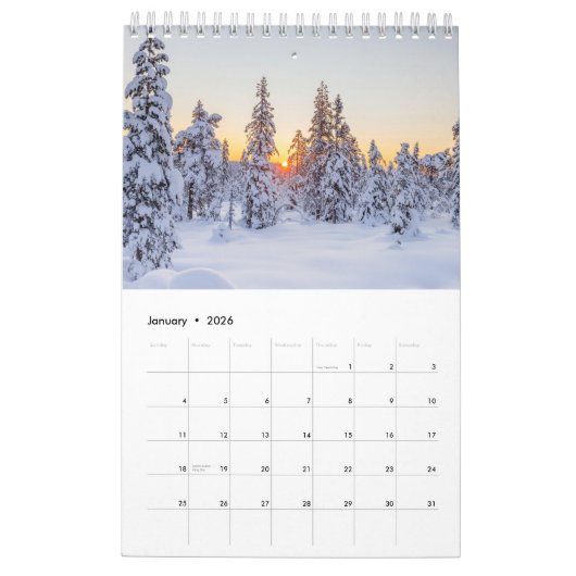 Calendrier Forêt de quatre saisons 2024 (Jan 2026)
