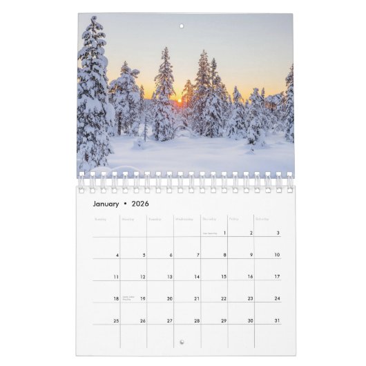 Calendrier Forêt de quatre saisons 2024 (Jan 2026)