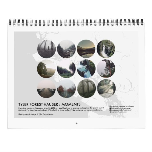 Calendrier Forêt-Hauser de Tyler : Moments (Dos)