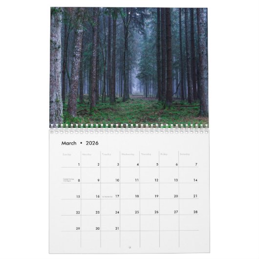 Calendrier Forêt Imaginaire Forêts Pittoresque (Mar 2026)