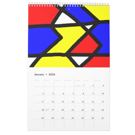 Calendrier Formes et couleurs (Jan 2026)