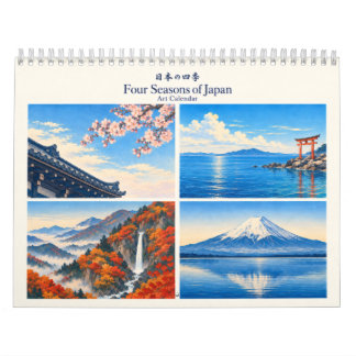 Calendrier Four Seasons of Japan Woodblock Style Art