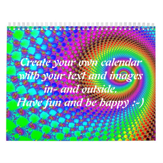 Calendrier Fractale Abstraite I + texte et images (Protection)