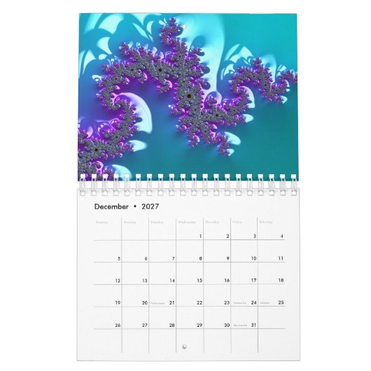 Calendrier fractale mandelbrot (Dec 2027)