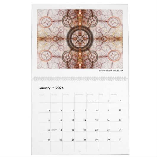 Calendrier Fractales Abstraites futuristes 2026 (Jan 2026)