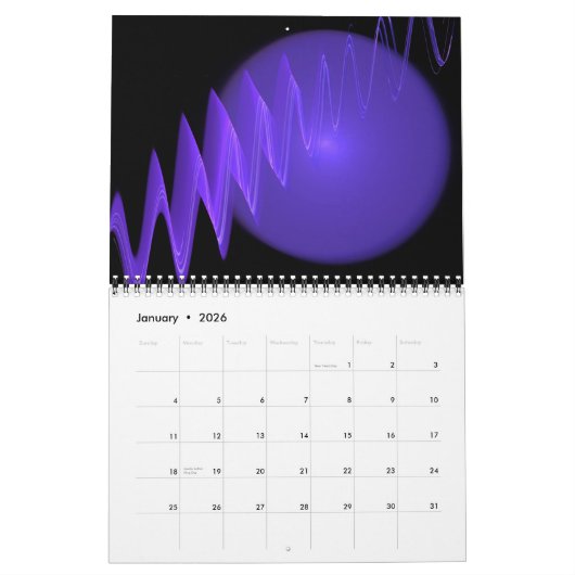 Calendrier Fractals modernes (Jan 2026)