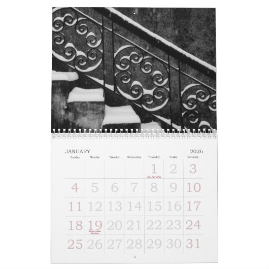 Calendrier fragments de Portland (Jan 2026)