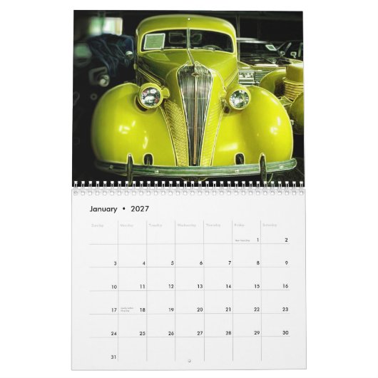 Calendrier frais des voitures 2015 (Jan 2027)