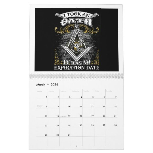 Calendrier Freemason (Mar 2026)