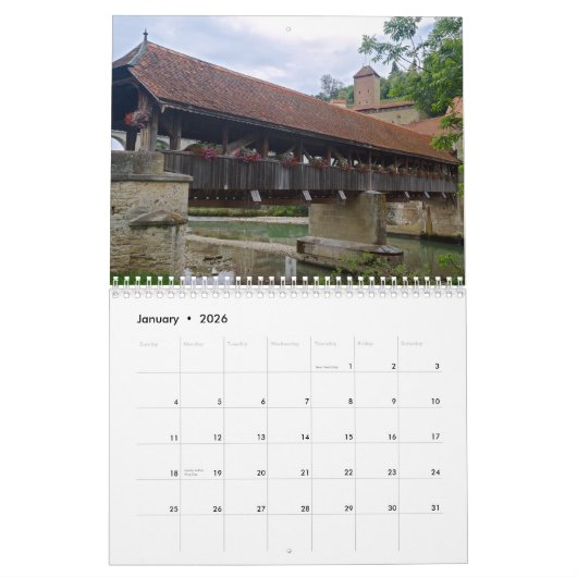 Calendrier Fribourg Suisse 2026 (Jan 2026)