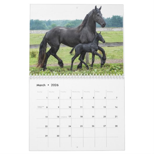 Calendrier frison de cheval (Mar 2026)