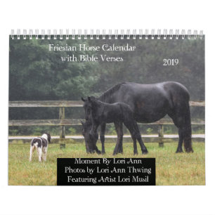 Calendrier frison de cheval avec des vers de bible