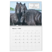 Calendrier frison de cheval avec des vers de bible (Feb 2026)
