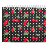 Calendrier Fruit de cerise rouge Feuilles vertes Points noirs (Protection)