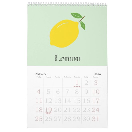 Calendrier Fruits (Jan 2026)