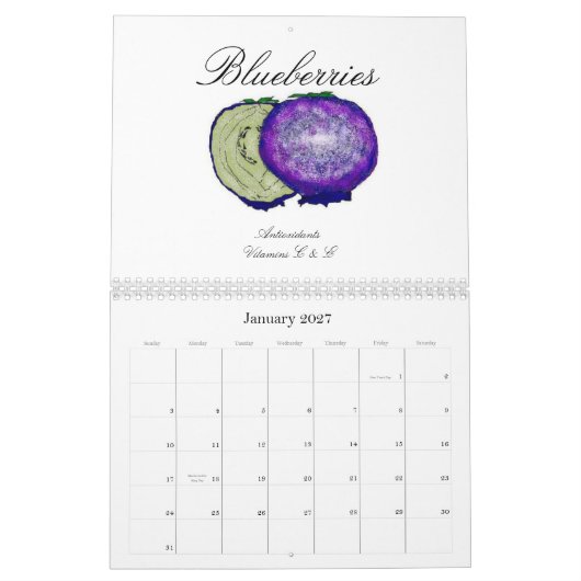 Calendrier Fruits de santé (bouts sains inclus) (Jan 2027)