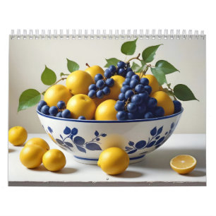Calendrier Fruits frais Assortiment Aliments colorés sains