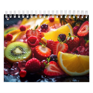 Calendrier Fruits frais Assortiment Aliments colorés sains