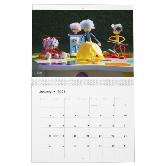 Calendrier Fubby pour 2026, vibe positif ! (Jan 2026)