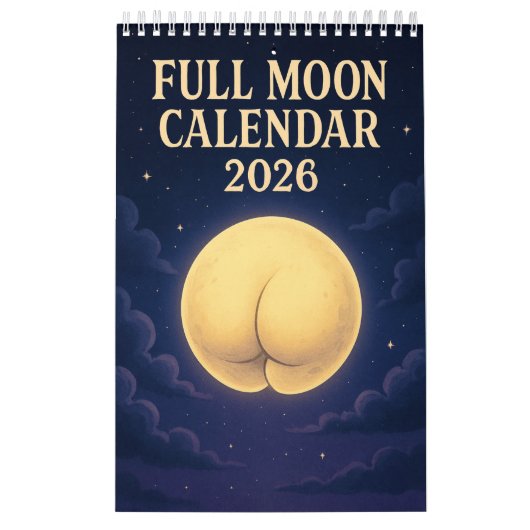 Calendrier Full Moon Animals 2026 Funny Wall Calendar (Protection)