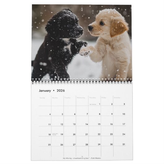 Calendrier Fully Customizable 2026 Puppies Wall Calendar (Jan 2026)