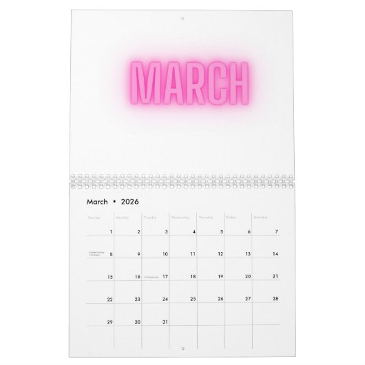 Calendrier Fun 2026 calendar (Mar 2026)