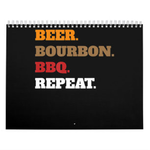 Calendrier Fun Beer Bourbon Barbecue Répétition Hommes Femmes