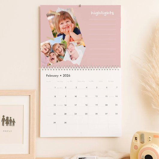 Calendrier Fun Family Photo Collage Scrapbook Memory Journal