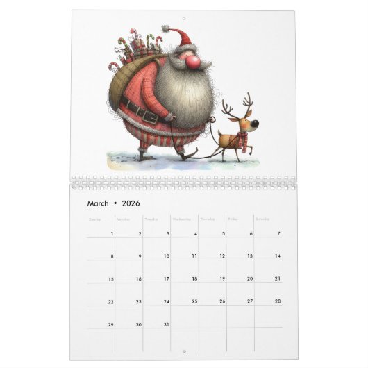 Calendrier Fun Père Noël, Saint Nicolas, Père Noël (Mar 2026)