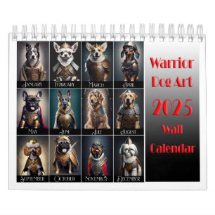 Calendrier Funny Amoureux de les chiens guerriers 2025 Calend