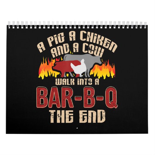 Calendrier Funny Pig Chicken Cow Bar B Q Barbecue Chef Cookie (Protection)