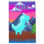 Calendrier Funny Pixel Gamer Pixelated- Dinosaur Illustration (Protection)