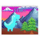 Calendrier Funny Pixel Gamer Pixelated- Dinosaur Illustration (Protection)